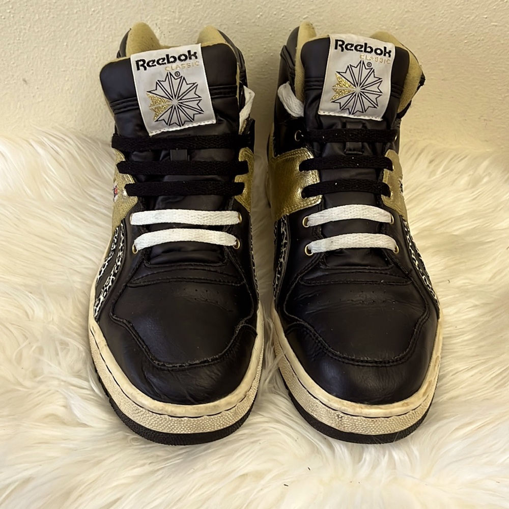 Reebok Womens Pro Legacy Mid Top Leopard Sneakers Size 9.5 Athletic Shoes y2k